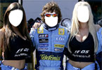 Fernando Alonso with Lucy Pinder & Michelle Marsh